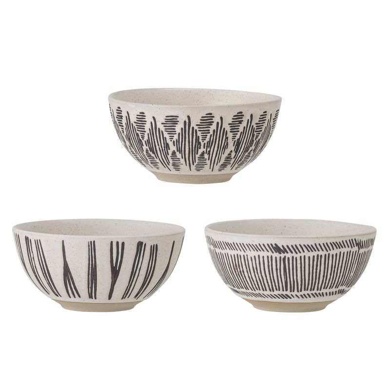 Bloomingville Eliana Skål, Svart, Stengods - 6-pack