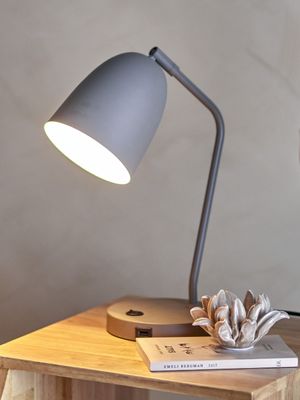 Bloomingville Lemar Bordslampa, Grå, Metall, L26xH37xW15 cm