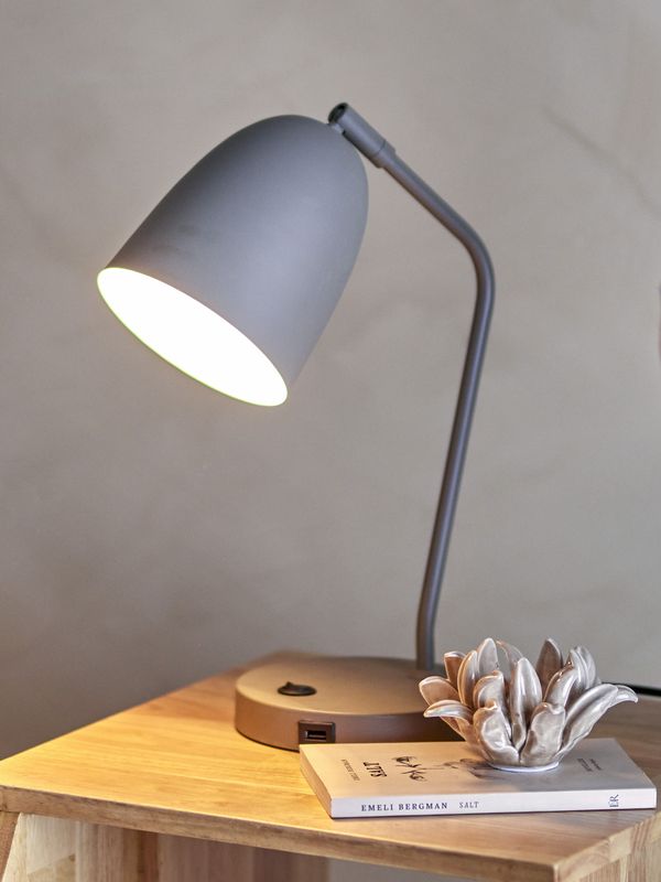 Bloomingville Lemar Bordslampa, Grå, Metall, L26xH37xW15 cm