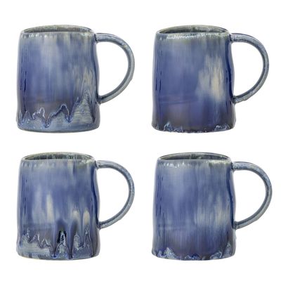 Bloomingville Yori Mugg, Blå, Stengods - 6-pack