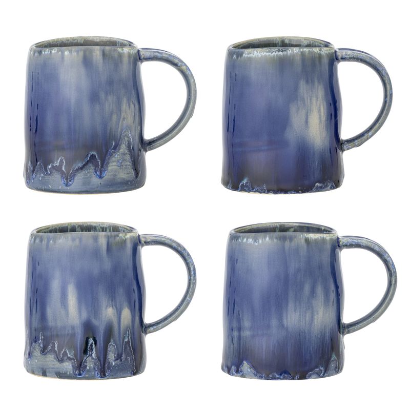 Bloomingville Yori Mugg, Blå, Stengods - 6-pack