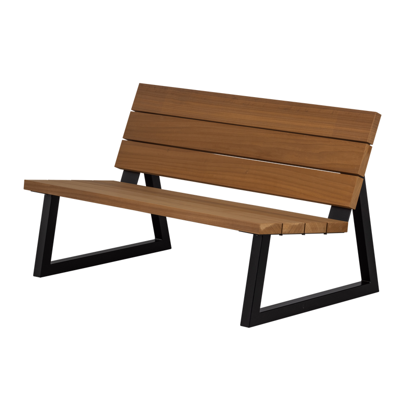 WOOOD Banco Trädgårdsbänk i Ayous Trä och Metall