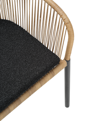 Brafab Delta Stol Antracit / Natural Wicker / Teddy Black