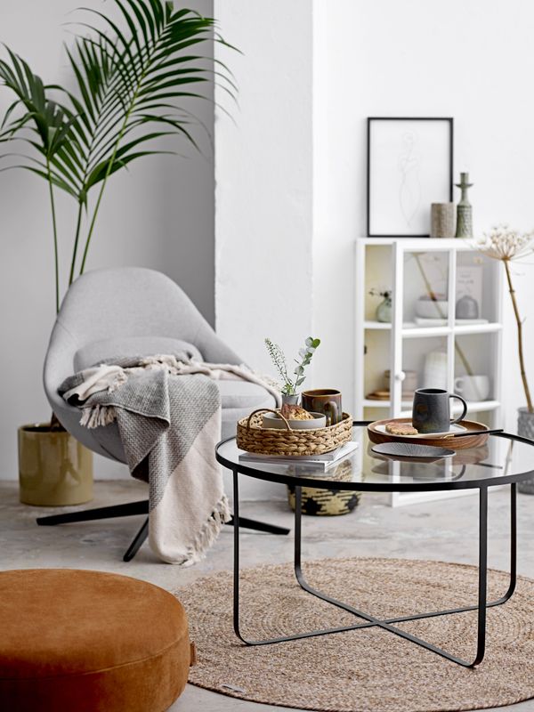 Bloomingville Harper soffbord, svart, glas