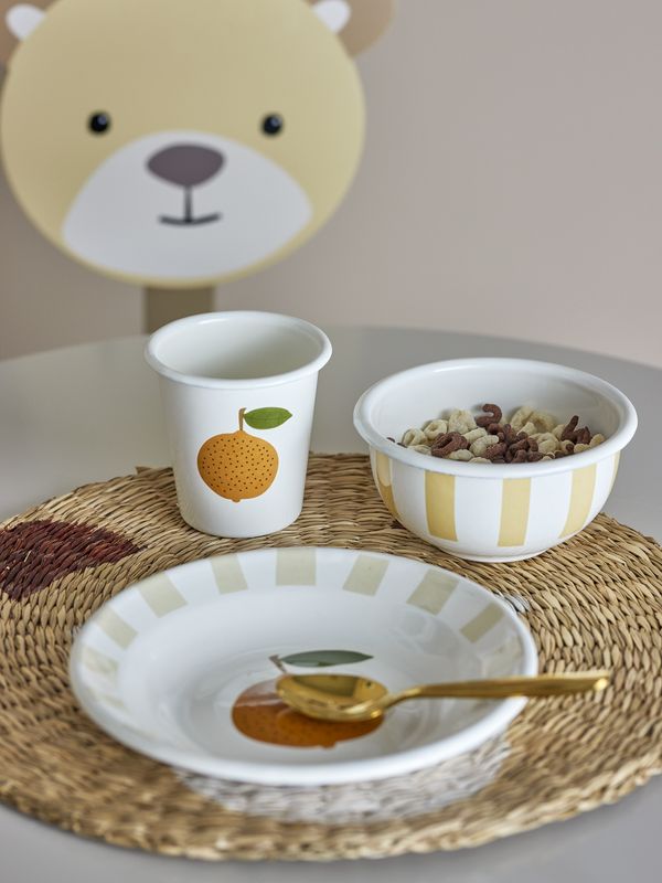 Bloomingville Mini Agnes Tableware Set, Orange, Iron - 4-pack