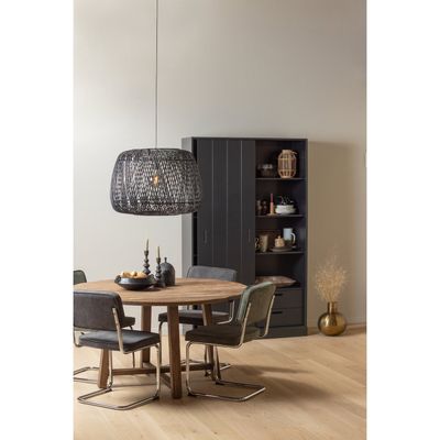 WOOOD MOVE Skjutdörrsskåp i Gran Mattsvart [FSC]