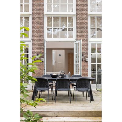 WOOOD Veerle Matbord Aluminium/Polywood Antracit 220x100 cm