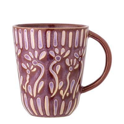 Bloomingville Samsin Mugg, Lila, Stengods - 6-pack