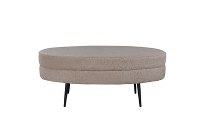 Venture Home Otto Ottoman - Oval Sittpuff i Beige Teddytyg