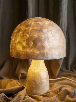 Bloomingville Adria Bordslampa, Natur, Pärlemor, Ø30xH43 cm