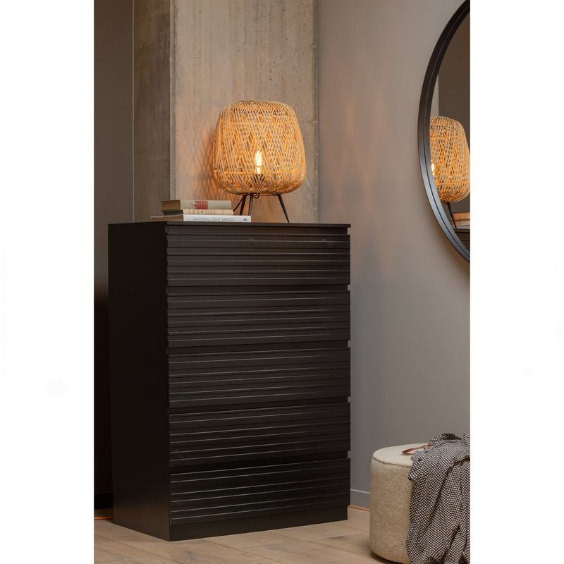 WOOOD Doutzen Rund Spegel 115 cm Metall Svart