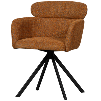 WOOOD Fenne Svängbar Matstol i Vävd Tyg Ginger 2 st