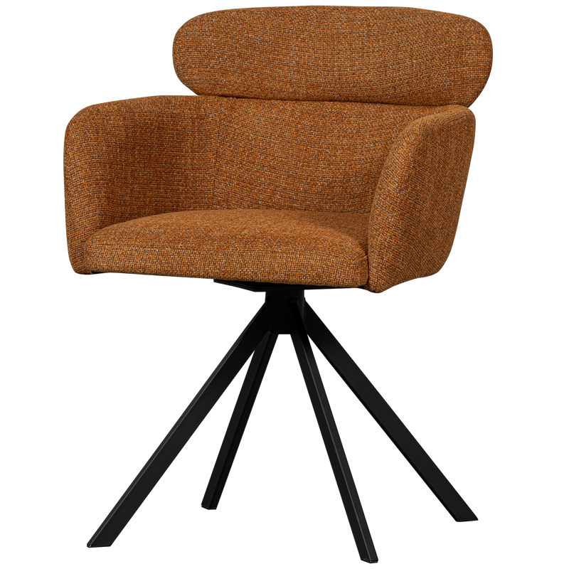 WOOOD Fenne Svängbar Matstol i Vävd Tyg Ginger 2 st