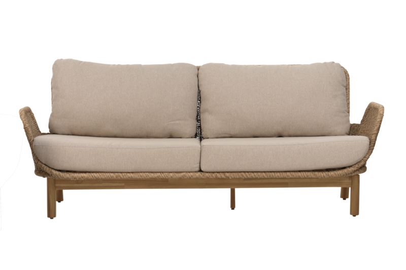Brafab Lily 2,5-sits soffa Twist straw / Plush wheat / teak