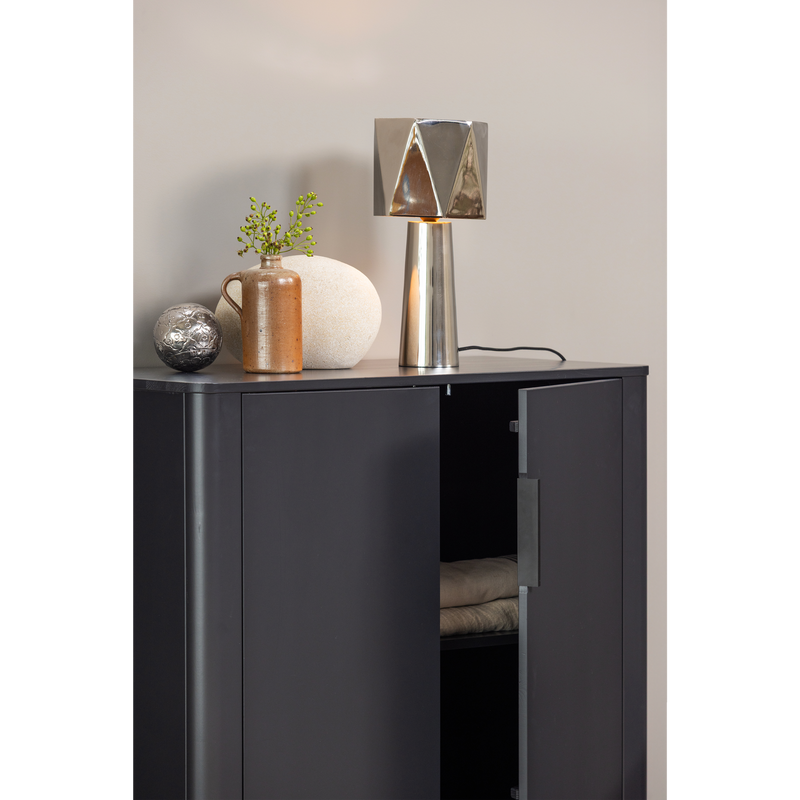 WOOOD Gunnar 2-dörrars skåp i matt svart furu