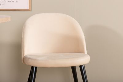 Venture Home Bianca & Velvet Ovalt Matbord 200 x 90 Vitputsad + 4 st Matstolar Beige