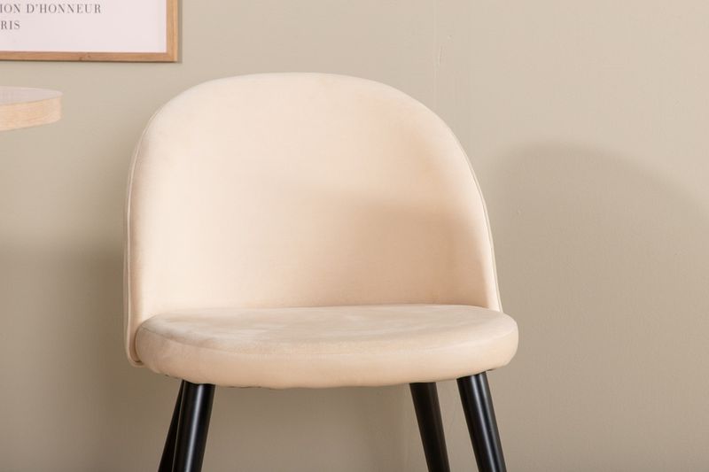 Venture Home Bianca & Velvet Ovalt Matbord 200 x 90 Vitputsad + 4 st Matstolar Beige