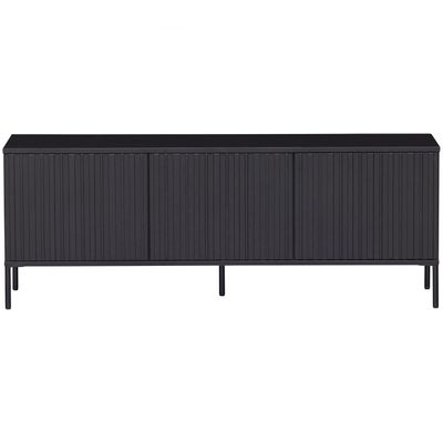 WOOOD NEW GRAVURE TV-Bänk 150 cm i Svart Furu