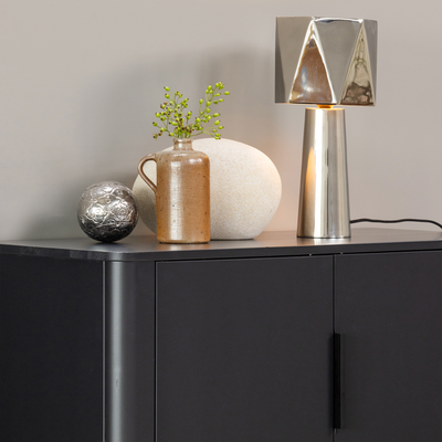 WOOOD Gunnar 2-dörrars skåp i matt svart furu