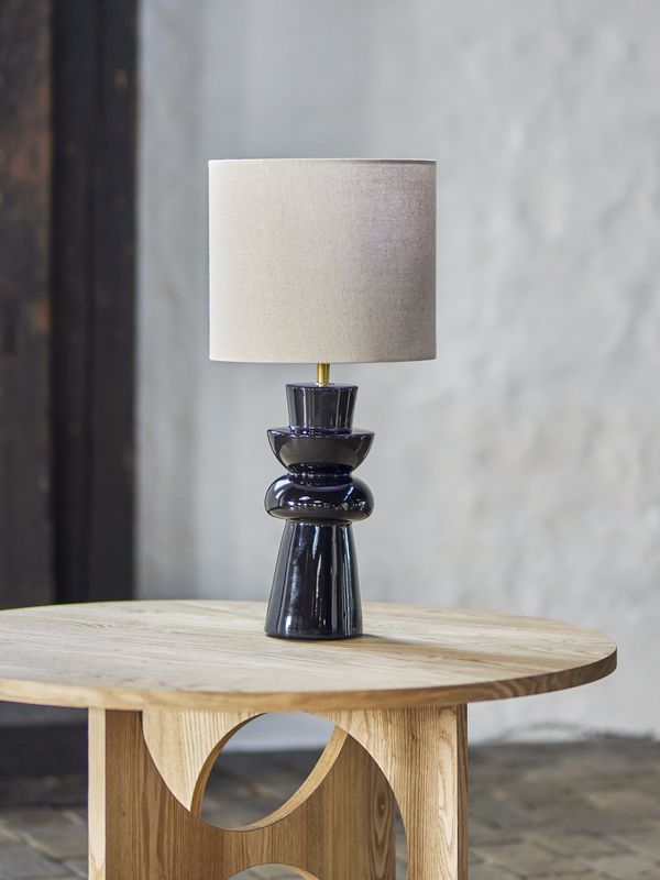 Bloomingville Lio Bordslampa, Svart, Stengods, Ø25xH53 cm