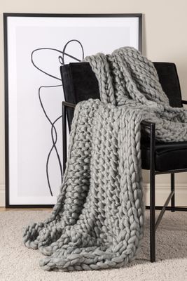 Venture Home Kate Pläd - Ljusgrå och Mysig