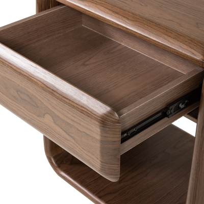 WOOOD ELURA Byrå/Nattduksbord 1 Låda Träfaner Brun