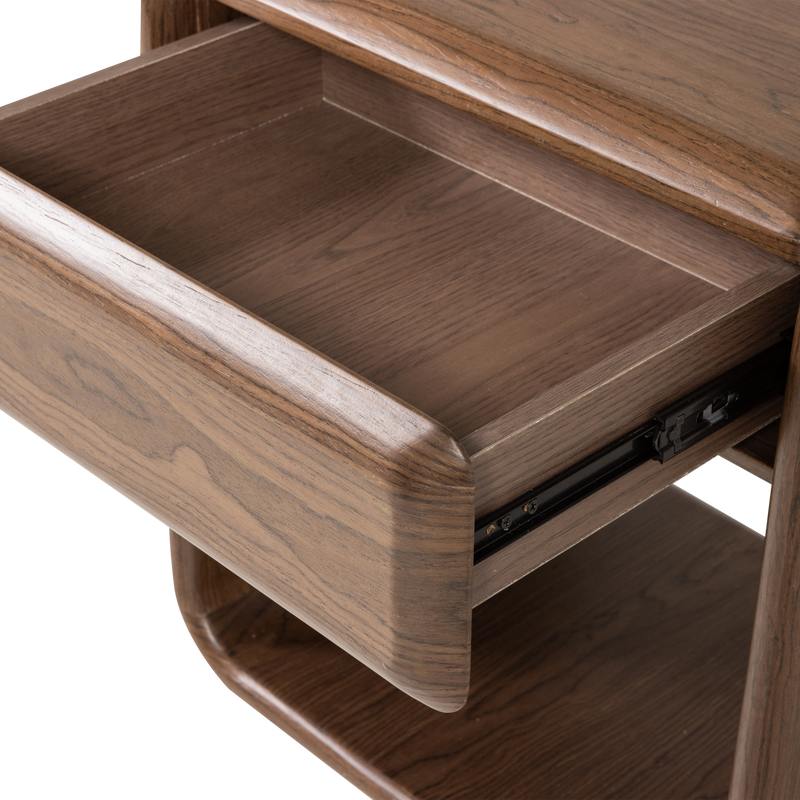 WOOOD ELURA Byrå/Nattduksbord 1 Låda Träfaner Brun