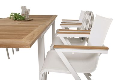 Venture Home Mexico & Panama Matstolar 6-pack Vit + Rektangulärt Matbord 160 x 90 Vit