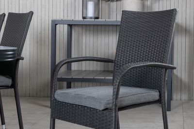 Venture Home Virya & Anna Rektangulärt Matbord 200 x 100 Svart + 6 st Matstolar Svart