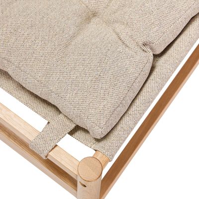 Hübsch Heritage fåtölj med fotpall natur/beige