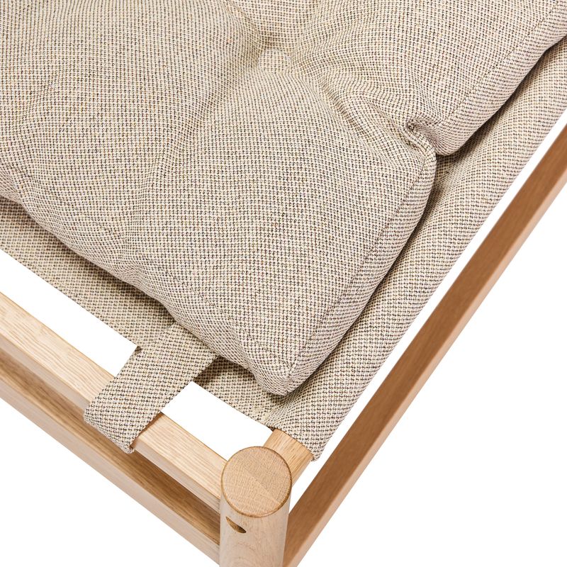 Hübsch Heritage fåtölj med fotpall natur/beige