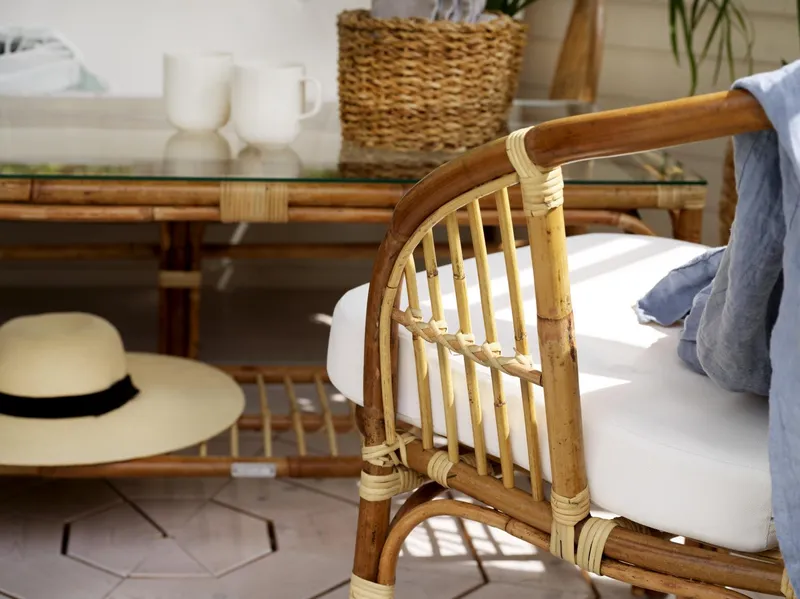 Brafab Astrakan Rottingfåtölj Natur/Vit