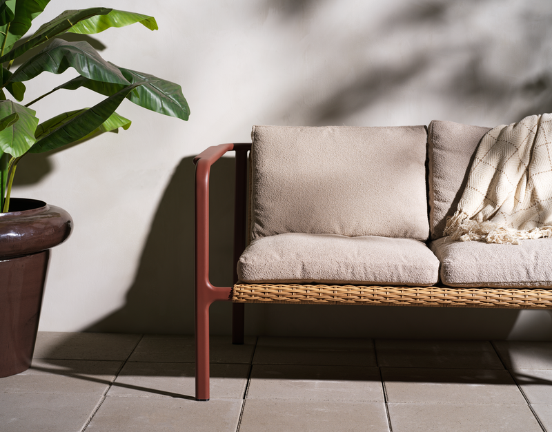 Brafab Motty 2-sits soffa Zin Red / Teddy Beige