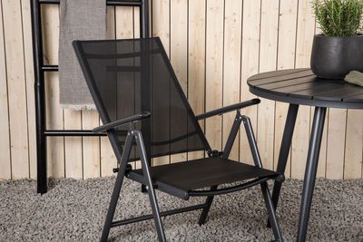 Venture Home Break Runt Matbord ⌀90 Svart + 2 st Positionsstolar Svart