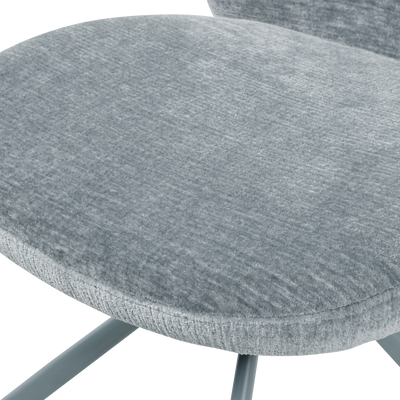 WOOOD Femke Matstol i Blå Chenille 2 st