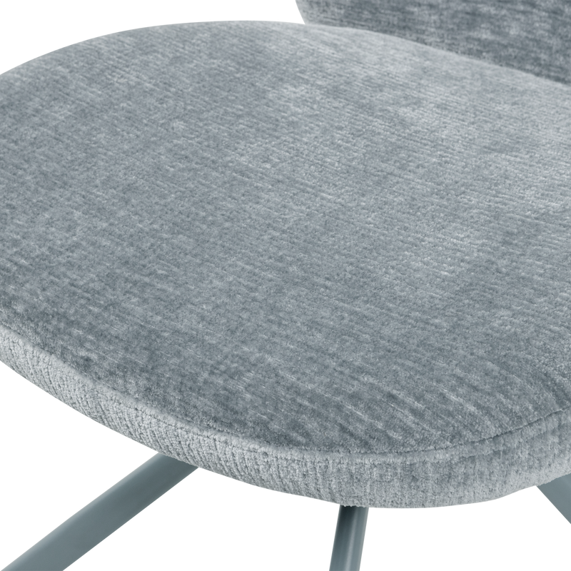 WOOOD Femke Matstol i Blå Chenille 2 st