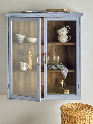 Bloomingville Hazem Skåp, Blå, Gran, L81xH91xW22 cm