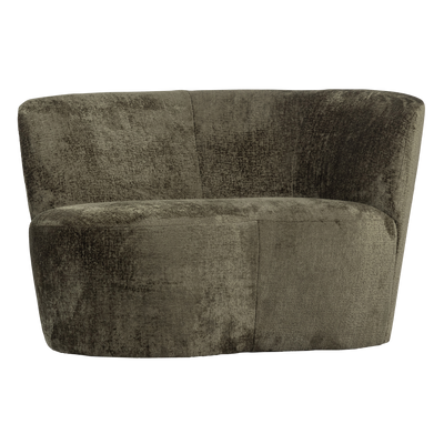 WOOOD STONE Liten Soffa Höger Varmgrön Sammet