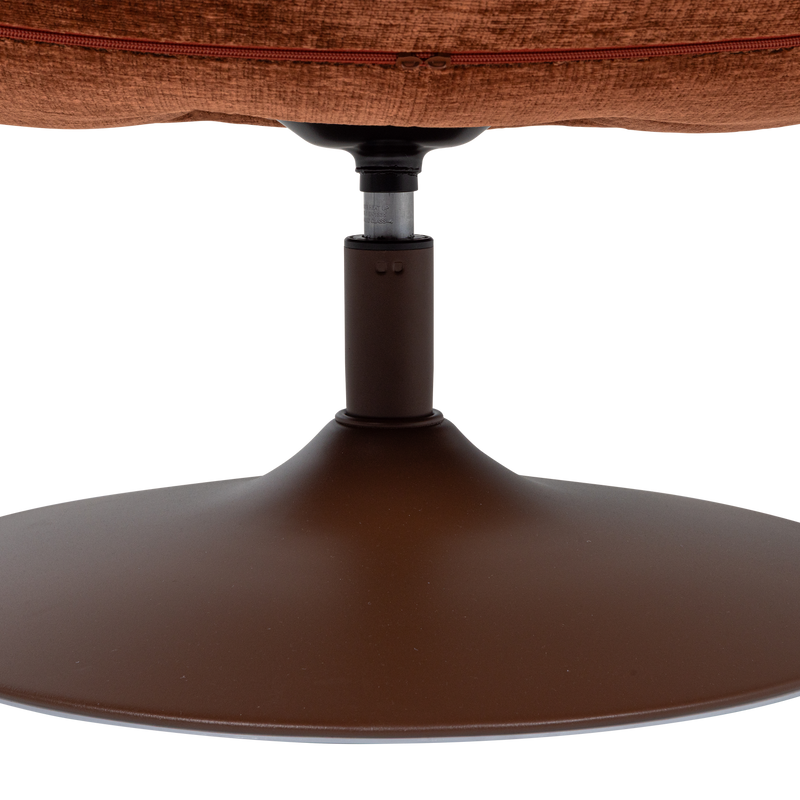 WOOOD Elvi Svängbar Fåtölj med Chenille Textur, Rost