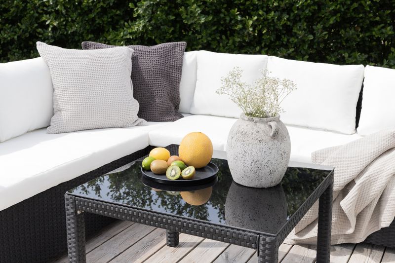 Venture Home Kuba Hörnsoffgrupp i Svart Konstrotting