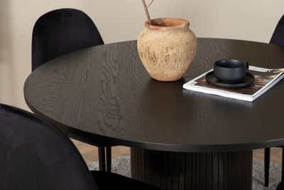 Venture Home Bianca & Polar Runt Matbord ⌀110 Svart + 4 st Matstolar Svart