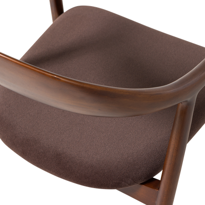 WOOOD Bran Matstol i Bokträ med Brun Sammet 2 st