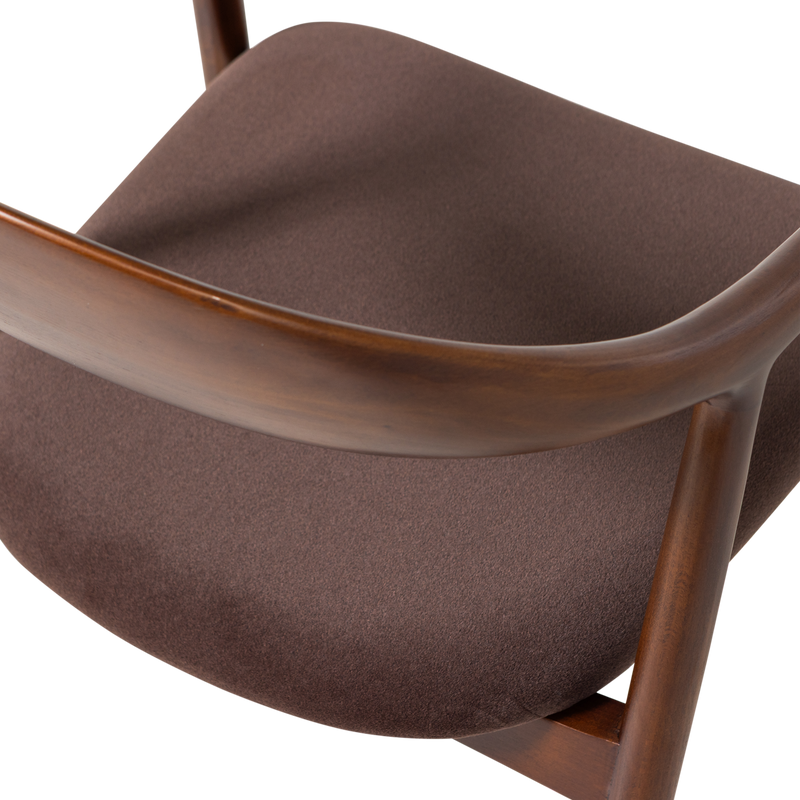 WOOOD Bran Matstol i Bokträ med Brun Sammet 2 st