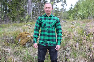 FLANELLSKJORTA BORSTAD 12-PACK GRÖN/SVART
