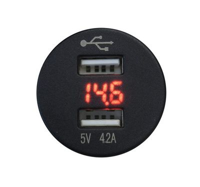 4Connect 4-600156 Vattentät USB-laddare med spänningsdisplay