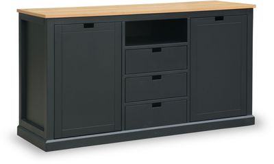 Fårö sideboard - Svart / Oljad ek