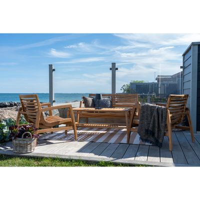 Santander Loungeset - Loungeset, teak, natur, inkl. kuddar