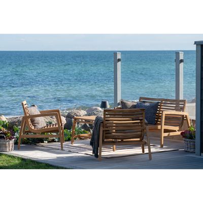 Santander Loungeset - Loungeset, teak, natur, inkl. kuddar