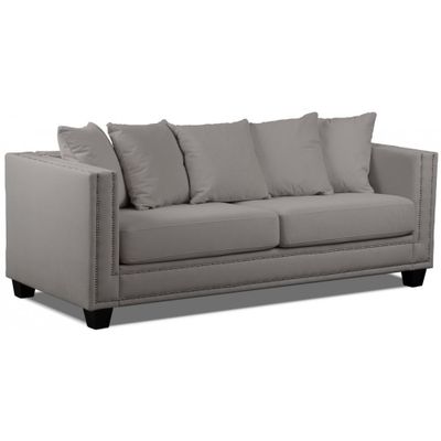 Tempel 3-sits soffa med nitar - Beige matt sammet