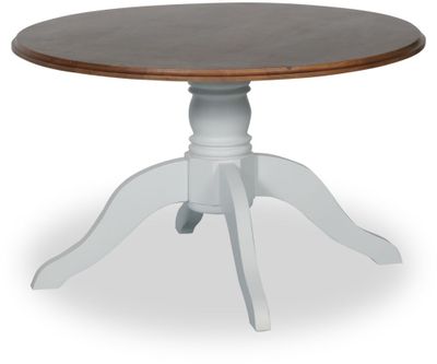 Victoria runt vintage soffbord Ø85 cm - Vit/Brunbets